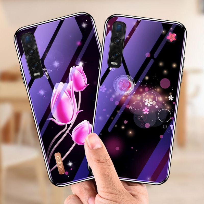 Coque Oppo Find X2 Pro Verre Trempé Et Silicone Florale