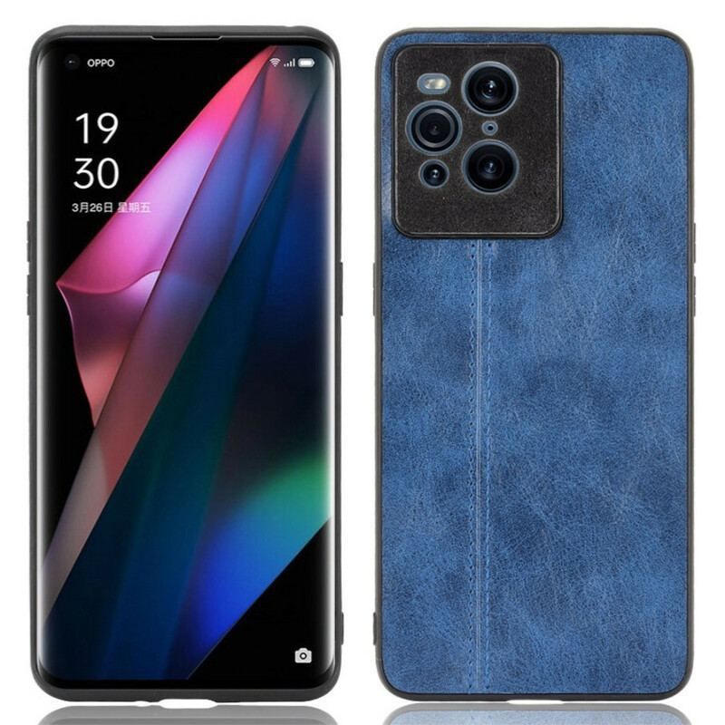 Coque Oppo Find X3 / X3 Pro Effet Cuir Couture