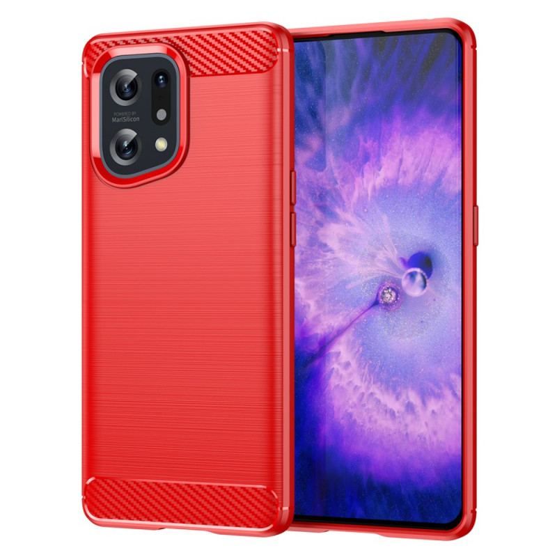 Coque Oppo Find X5 Fibre Carbone Brossée