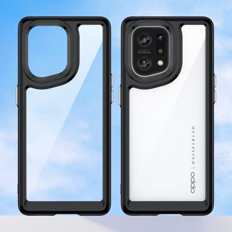 Coque Oppo Find X5 Hybride Rebords Colorés