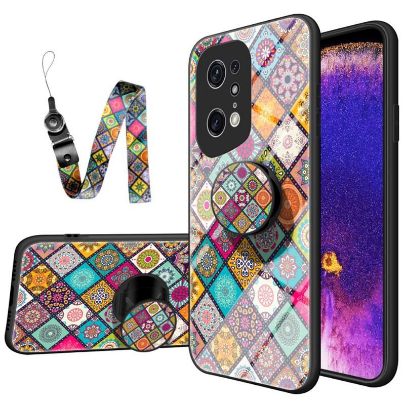 Coque Oppo Find X5 Pro Support Magnétique Patchwork