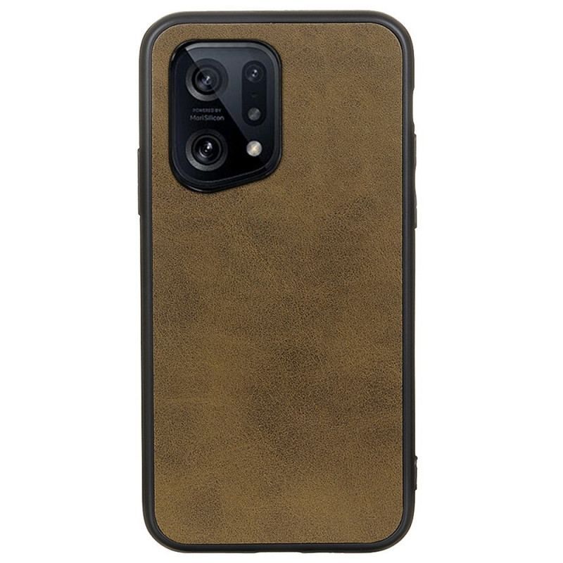 Coque Oppo Find X5 Simili Cuir Texturé