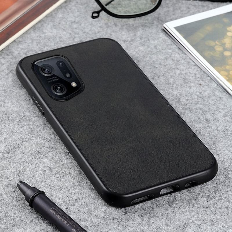 Coque Oppo Find X5 Simili Cuir Texturé