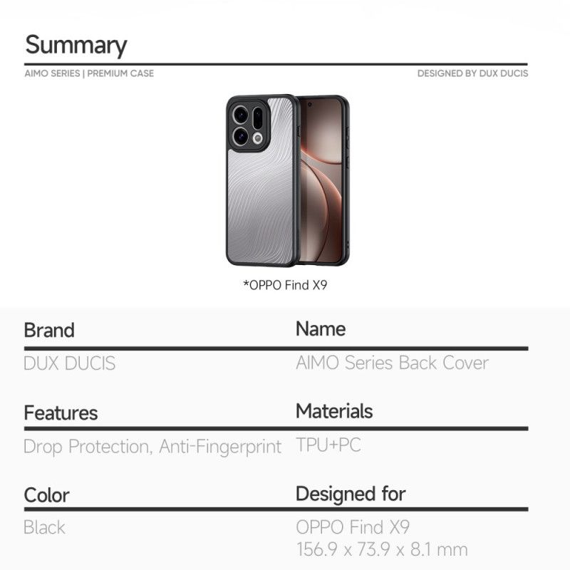 Coque Oppo Find X9 5G Aimo Series DUX DUCIS