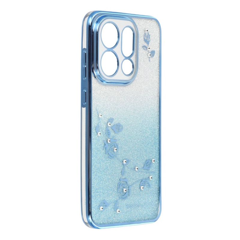 Coque Oppo Find X9 5G Fleurs et Paillettes KADEM