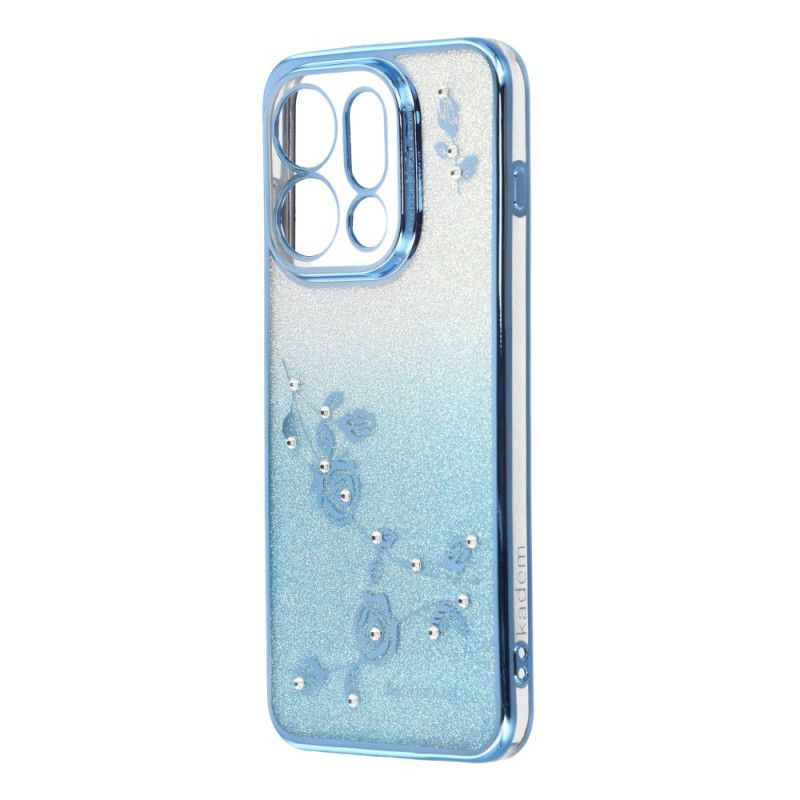 Coque Oppo Find X9 5G Fleurs et Strass à Lanières KADEM