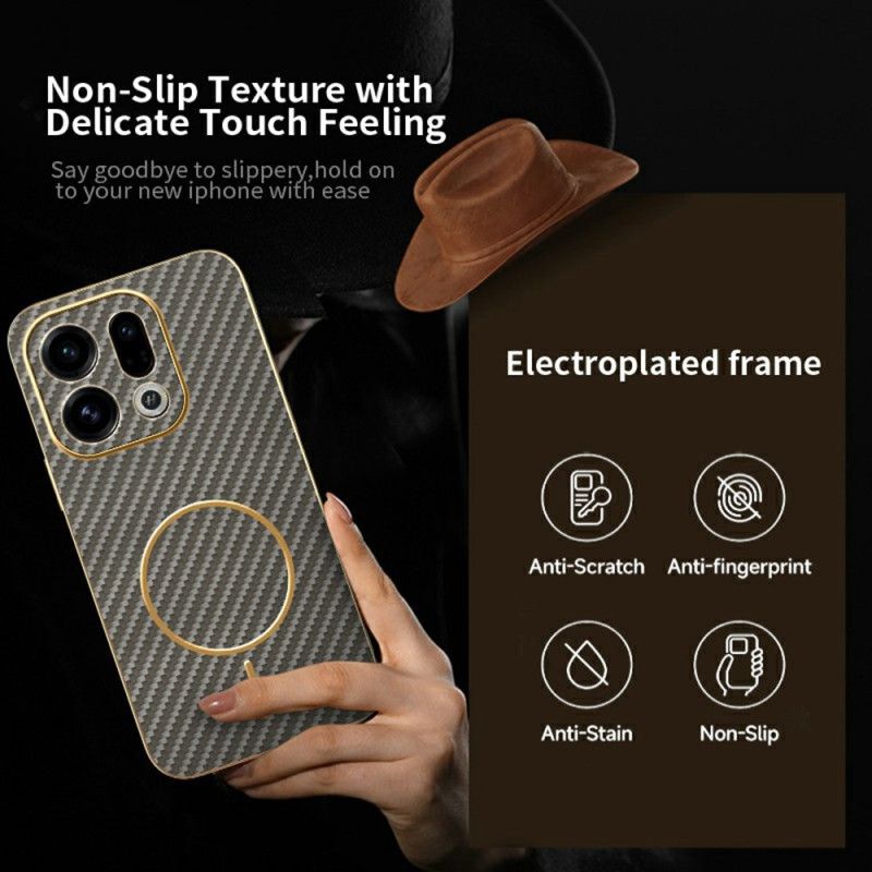 Coque Oppo Find X9 5G Texture Fibre de Carbone
