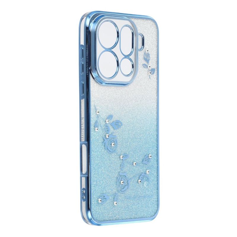 Coque Oppo Find X9 Pro 5G Fleurs et Strass à Lanières