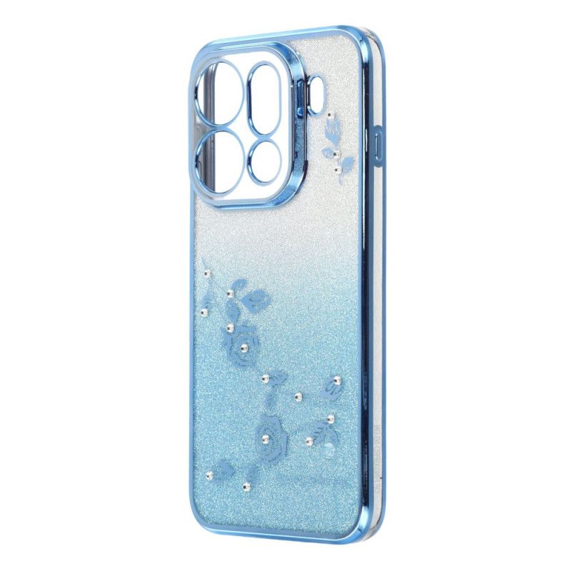 Coque Oppo Find X9 Pro 5G Fleurs et Strass à Lanières