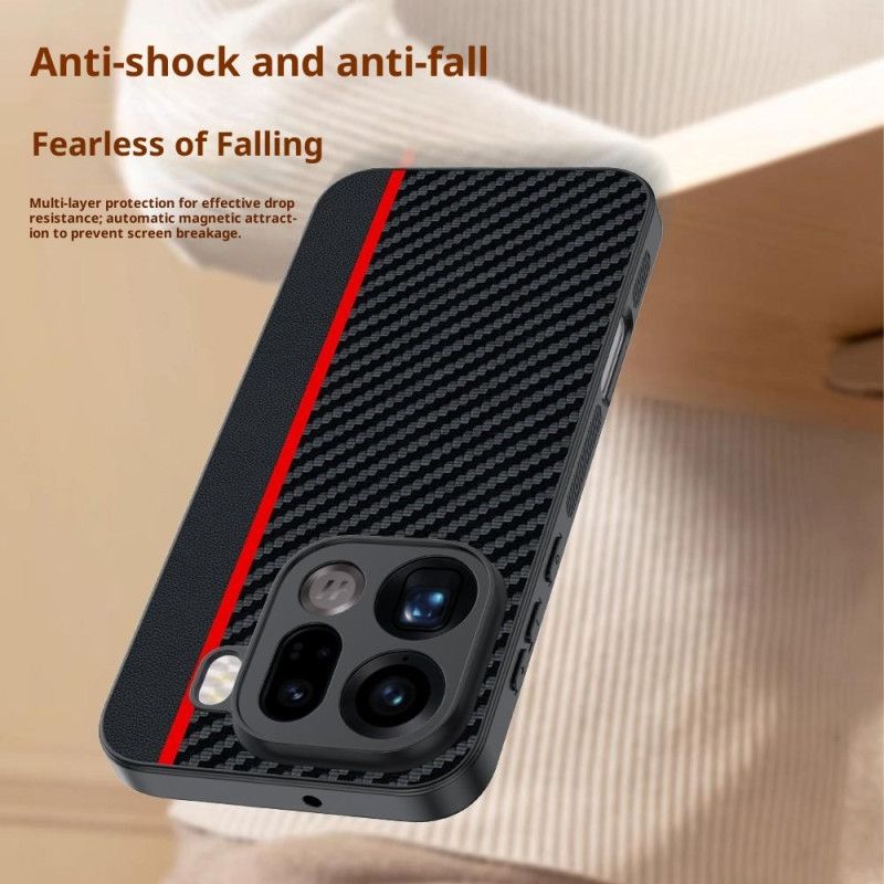 Coque Oppo Find X9 Pro 5G Rigide avec Texture Fibre de Carbone