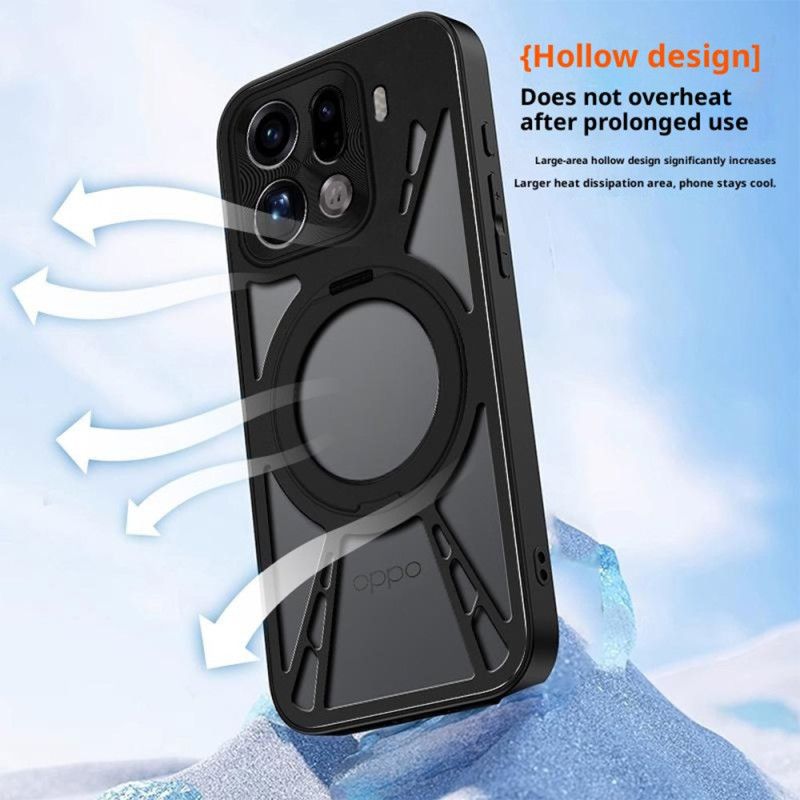 Coque Oppo Find X9 Pro 5G Support Magnétique Rotatif et Dissipation Thermique