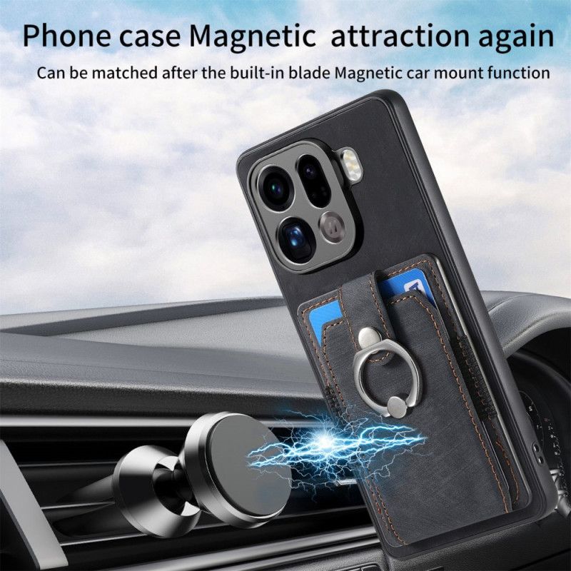 Coque Oppo Find X9 Pro Porte-Cartes et Anneau