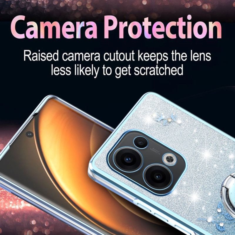 Coque Oppo Reno 13 5G Anneau-Support Strass
