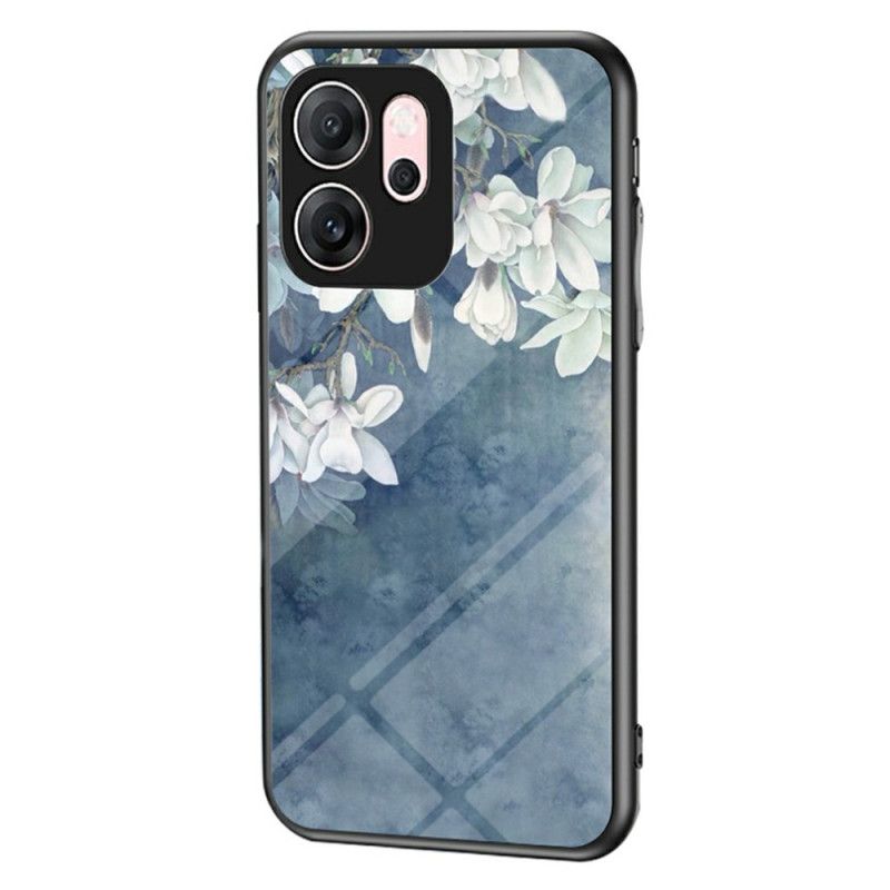 Coque Oppo Reno 14 F 5G Verre Trempé Motif Floral