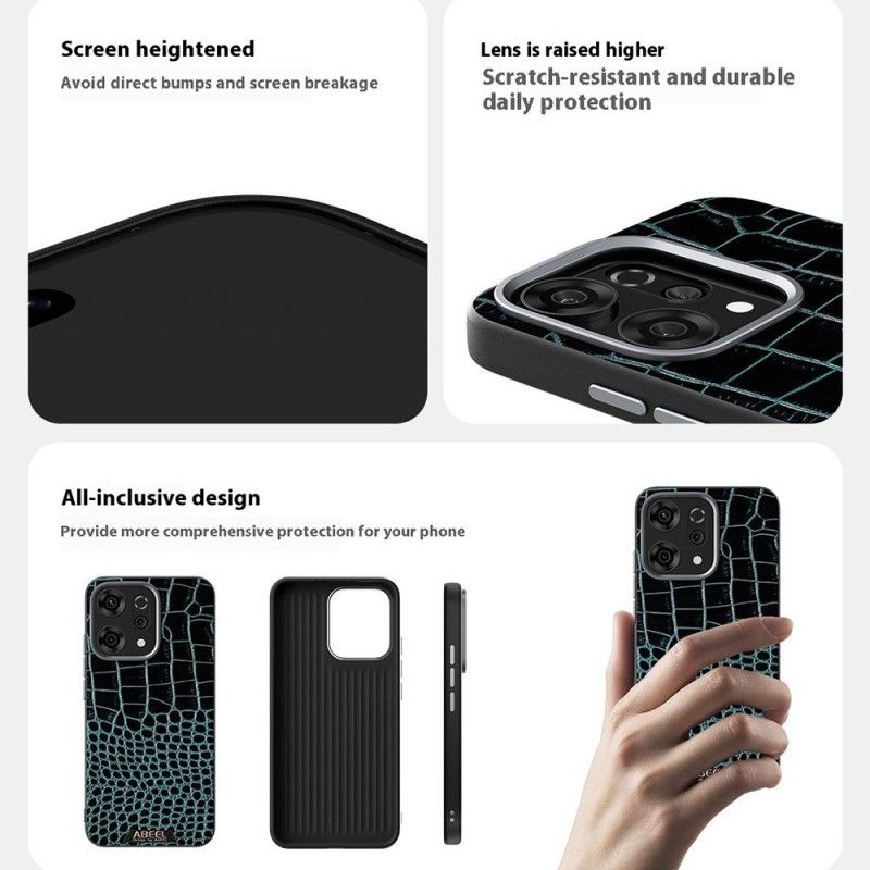 Coque Oppo Reno 14 Pro 5G Compatible MagSafe Texture Crocodile