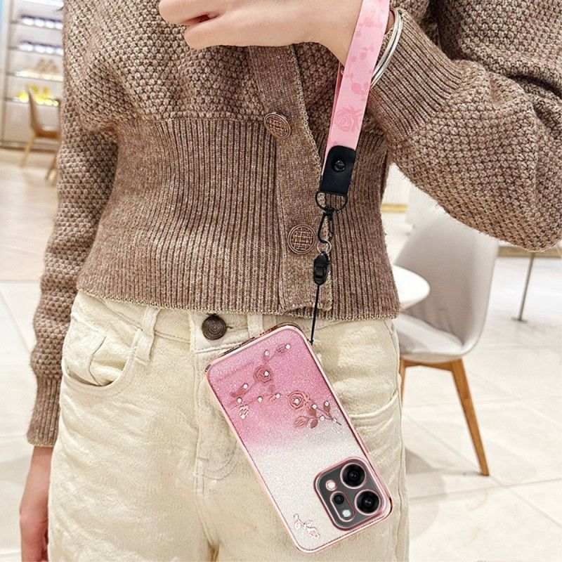 Coque Oppo Reno 14 Pro 5G Fleurs Strass