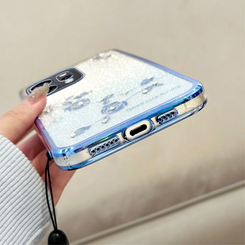 Coque Oppo Reno 14 Pro 5G Fleurs Strass