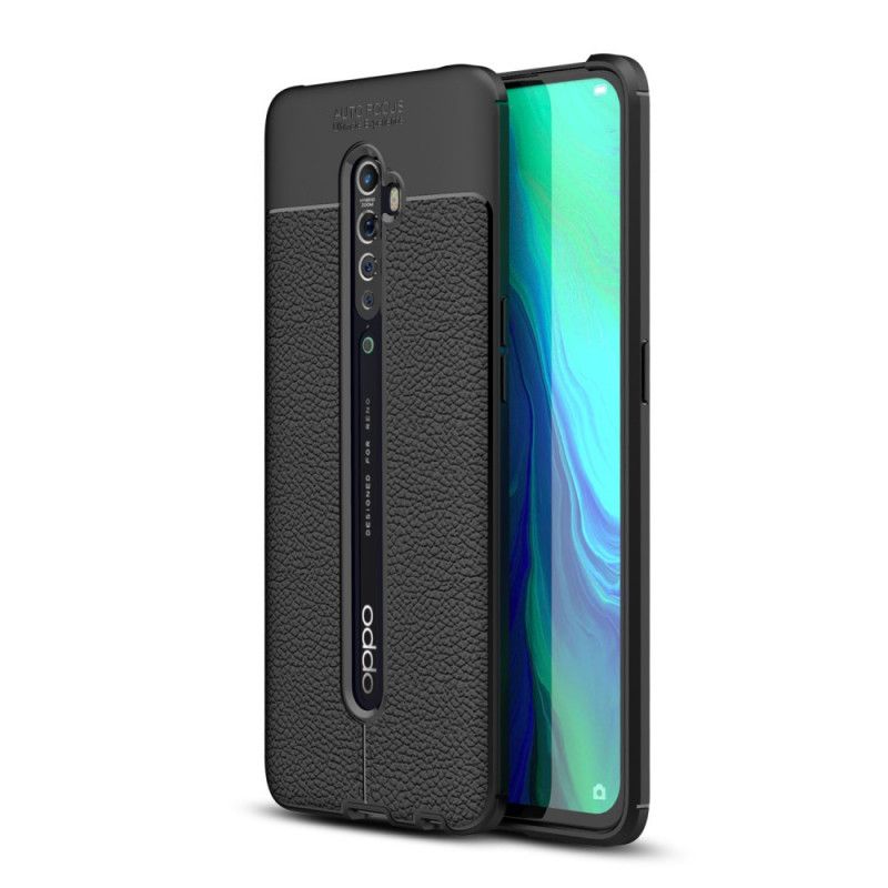 Coque Oppo Reno 2 Effet Cuir Litchi Double Line