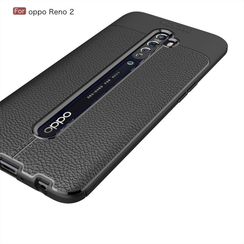 Coque Oppo Reno 2 Effet Cuir Litchi Double Line