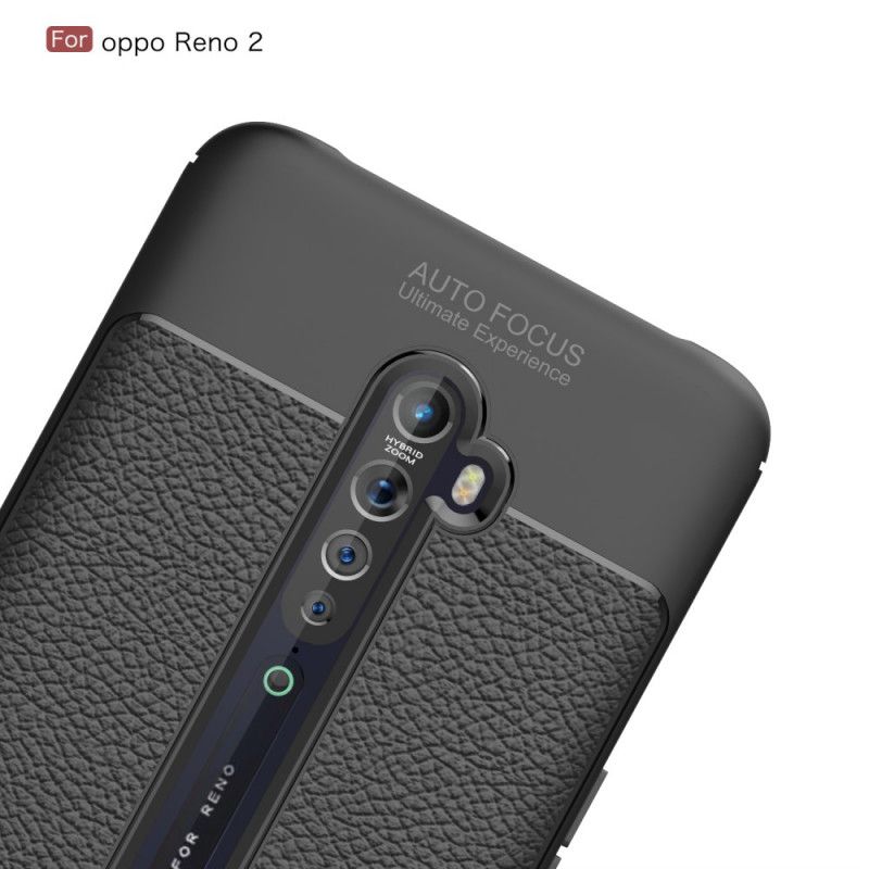 Coque Oppo Reno 2 Effet Cuir Litchi Double Line