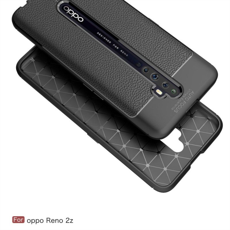 Coque Oppo Reno 2z Effet Cuir Litchi Double Line