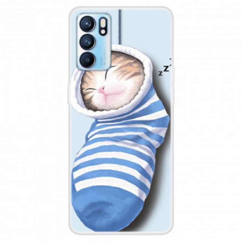 Coque Oppo Reno 6 5G Chaton Endormi