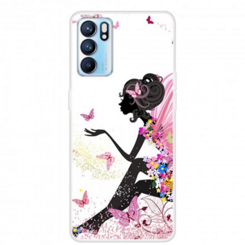 Coque Oppo Reno 6 5G Jeune Fille Fleurie