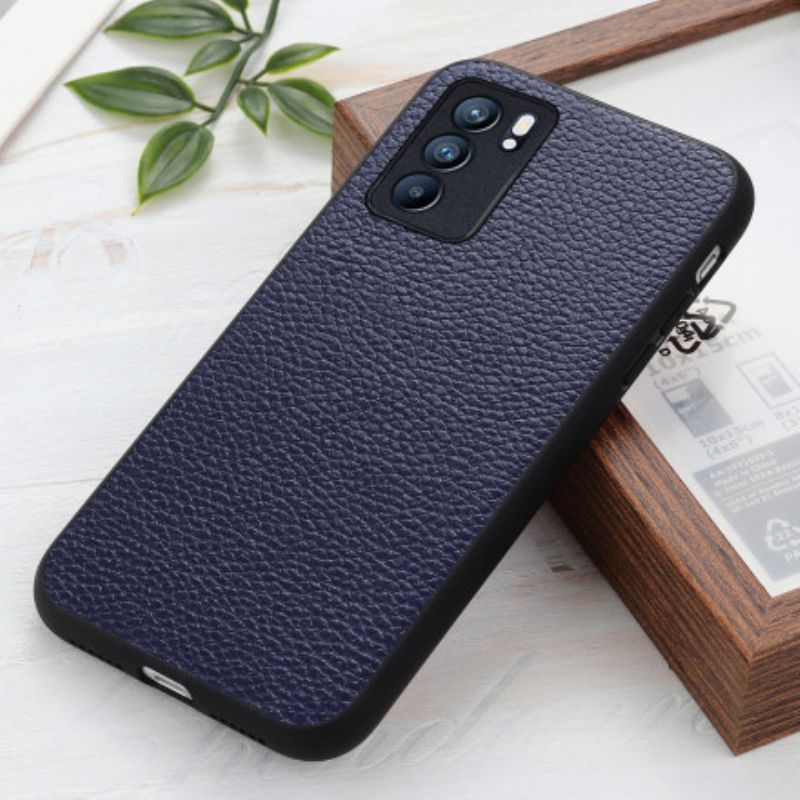 Coque Oppo Reno 6 5G Véritable Cuir Litchi