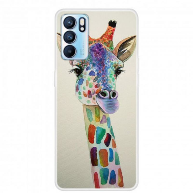 Coque Oppo Reno 6 Pro 5G Girafe Colorée