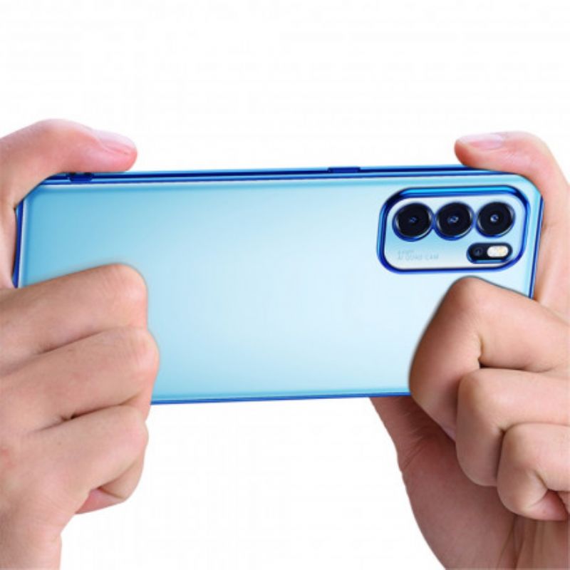 Coque Oppo Reno 6 Pro 5G Transparente Rebords Style Métal Sulada