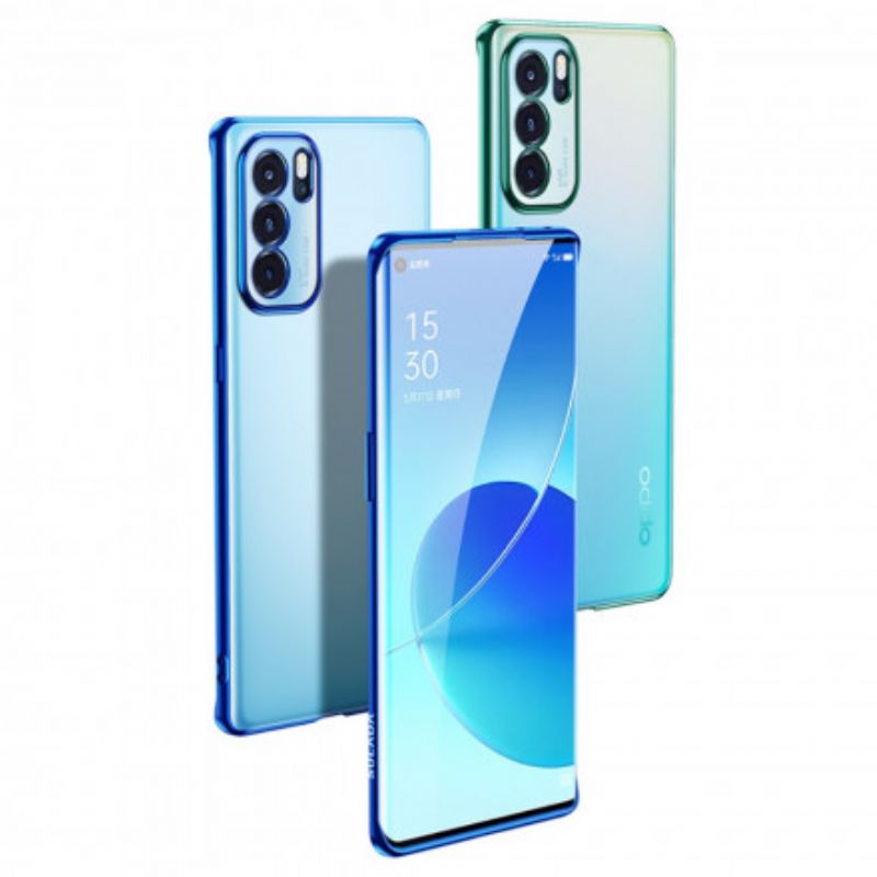 Coque Oppo Reno 6 Pro 5G Transparente Rebords Style Métal Sulada