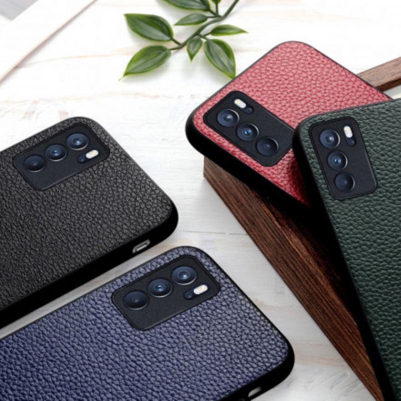 Coque Oppo Reno 6 Pro 5G Véritable Cuir Litchi