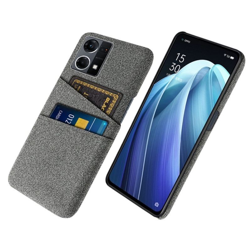 Coque Oppo Reno 7 Porte-Cartes Tissu