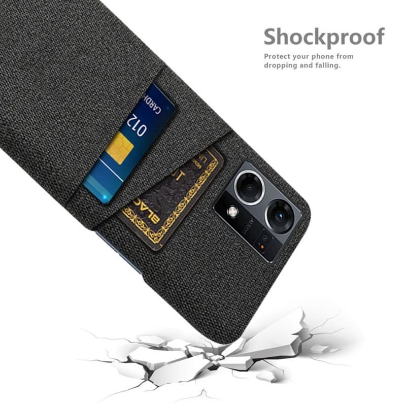 Coque Oppo Reno 7 Porte-Cartes Tissu