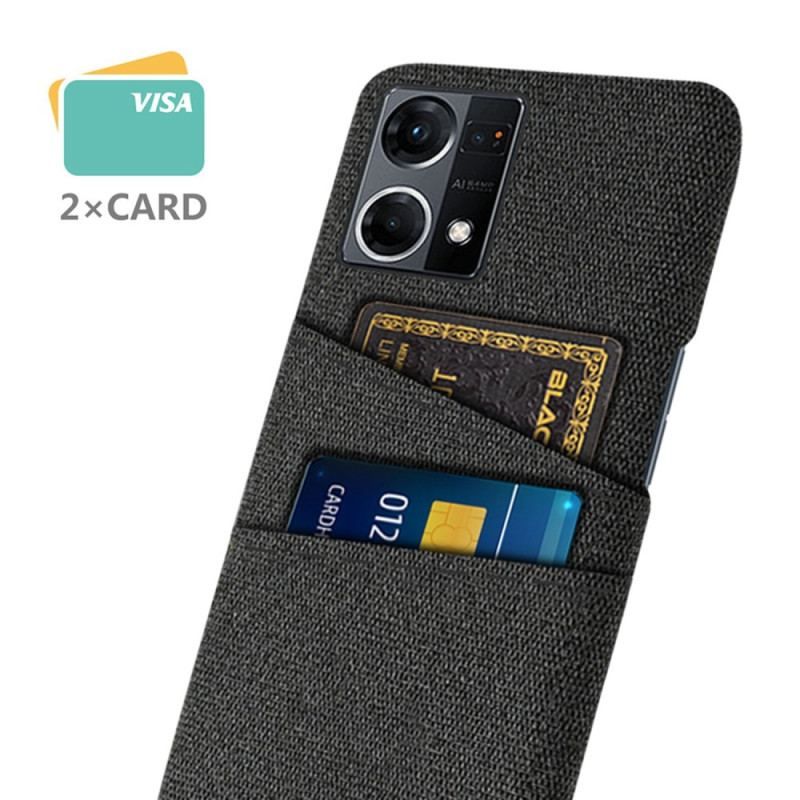 Coque Oppo Reno 7 Porte-Cartes Tissu