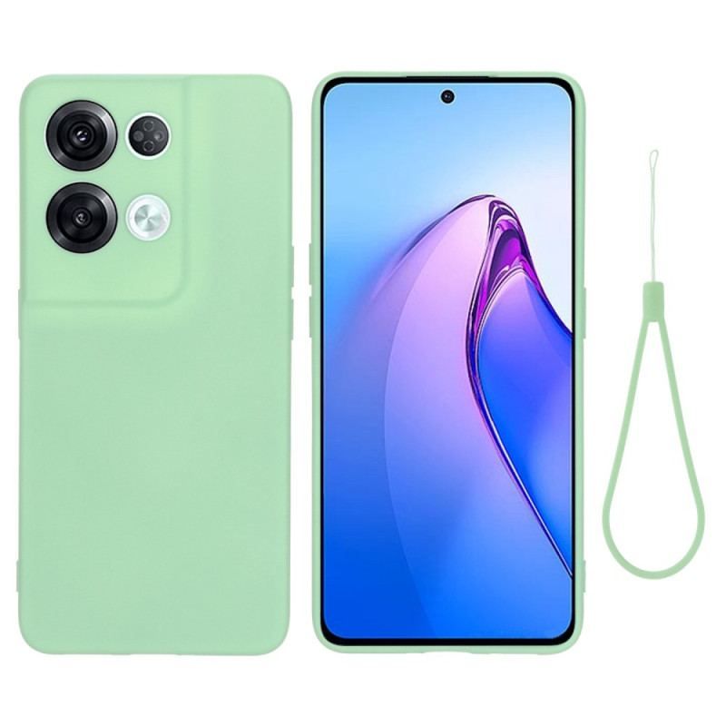 Coque Oppo Reno 8 Pro Silicone Liquide à Lanière