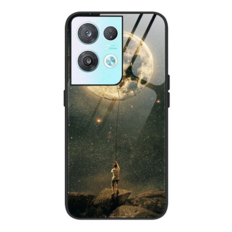 Coque Oppo Reno 8 Verre Trempé l'Homme à la Lune