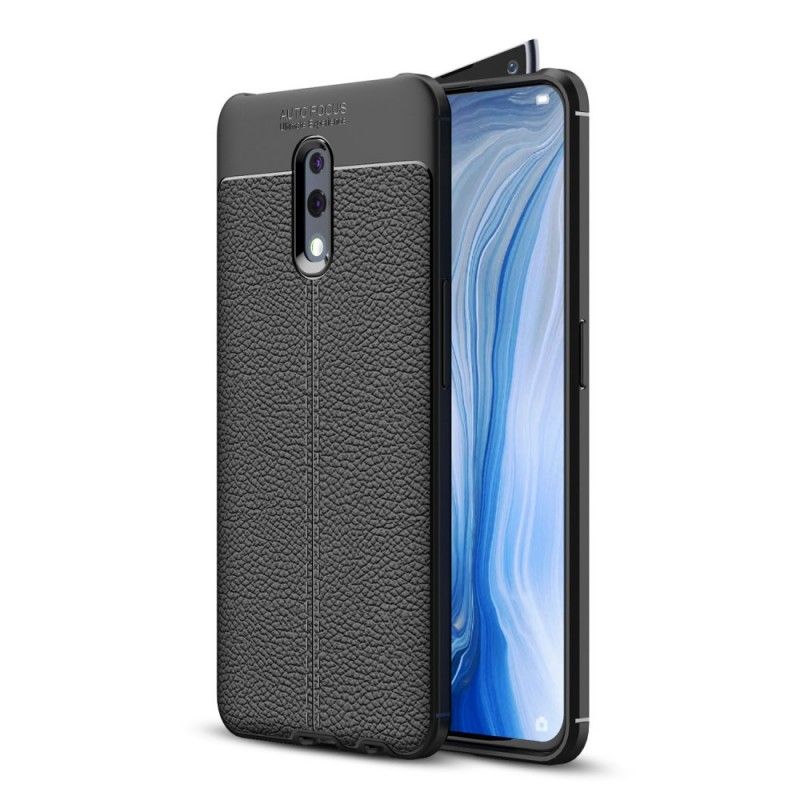 Coque Oppo Reno Effet Cuir Litchi