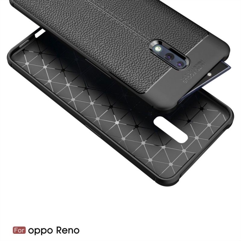 Coque Oppo Reno Effet Cuir Litchi