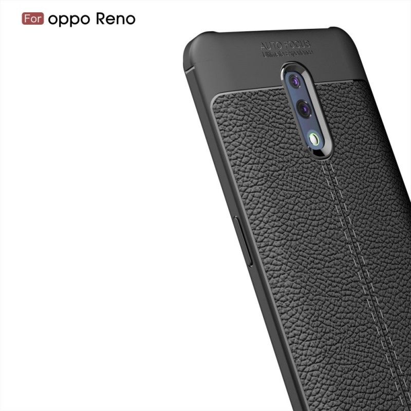 Coque Oppo Reno Effet Cuir Litchi