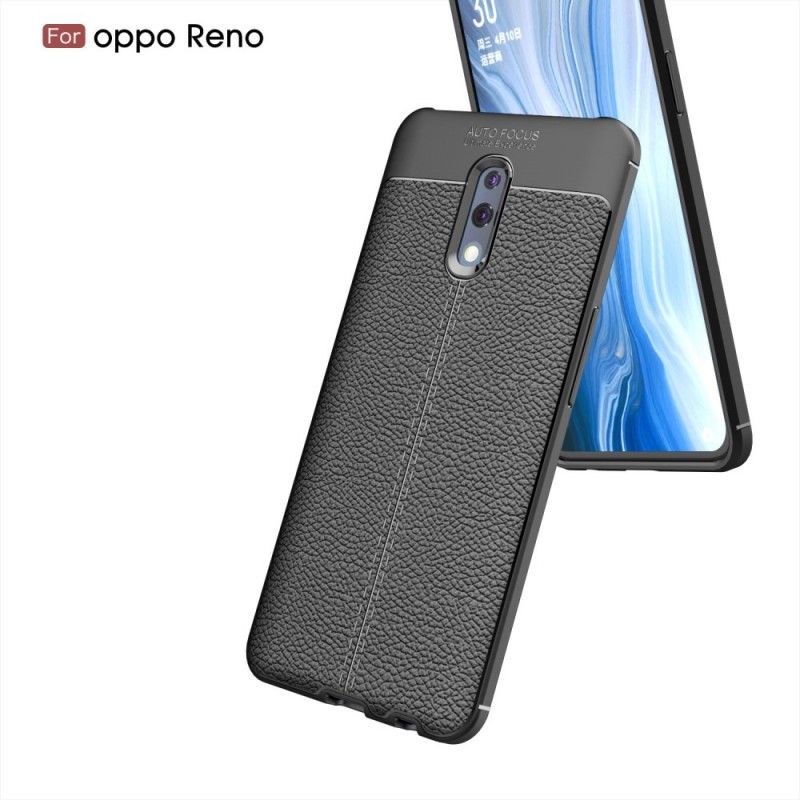 Coque Oppo Reno Effet Cuir Litchi