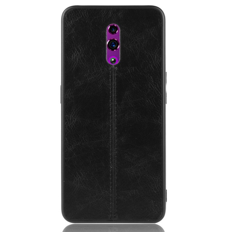 Coque Oppo Reno Style Cuir Coutures