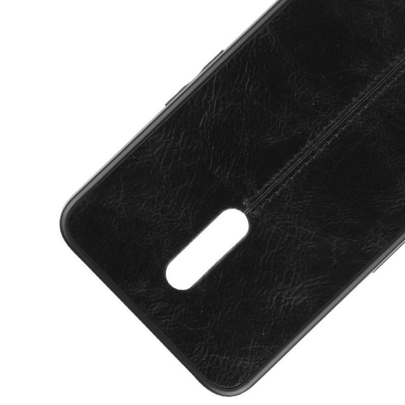Coque Oppo Reno Style Cuir Coutures