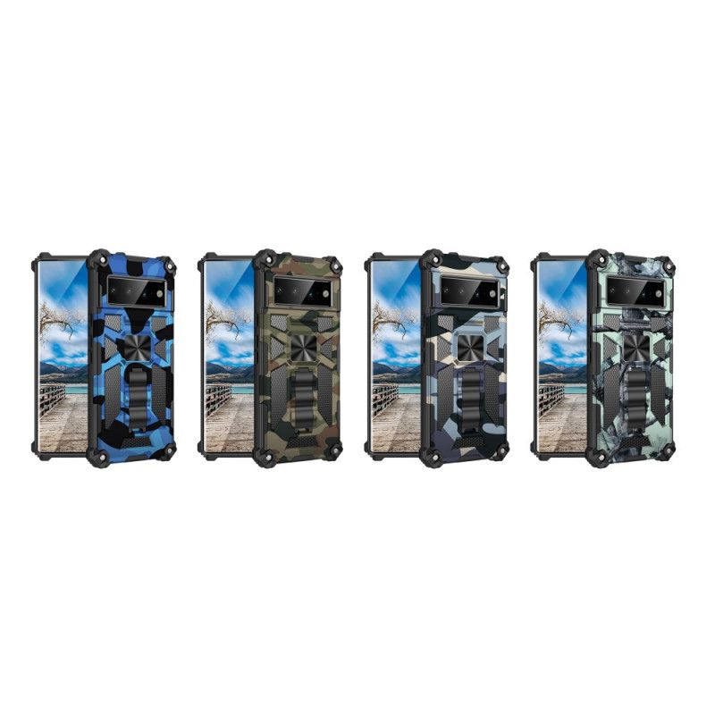 Coque Pour Google Pixel 6 Pro Camouflage Support Amovible