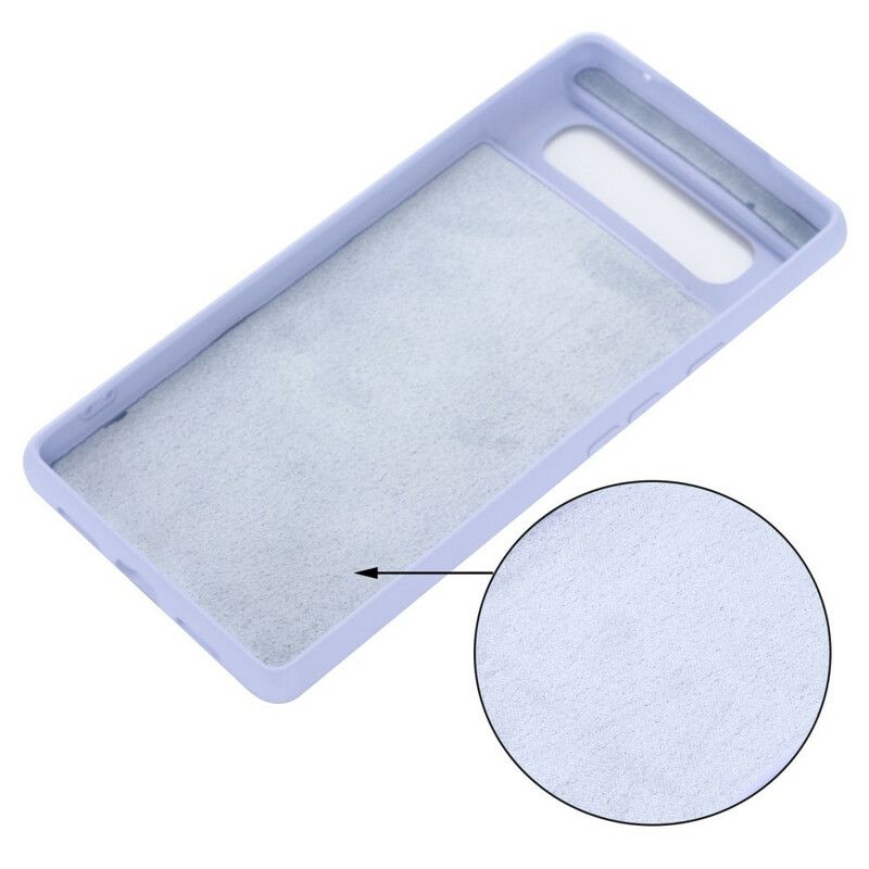 Coque Pour Google Pixel 6 Silicone Liquide Avec Lanière