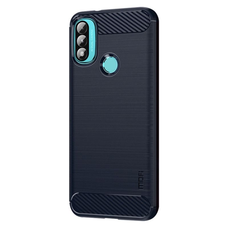 Coque Pour Moto E20 / E30 / E40 Fibre Carbone Brossée Mofi