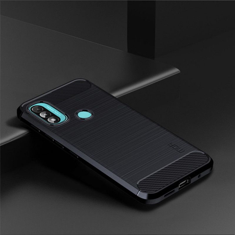 Coque Pour Moto E20 / E30 / E40 Fibre Carbone Brossée Mofi