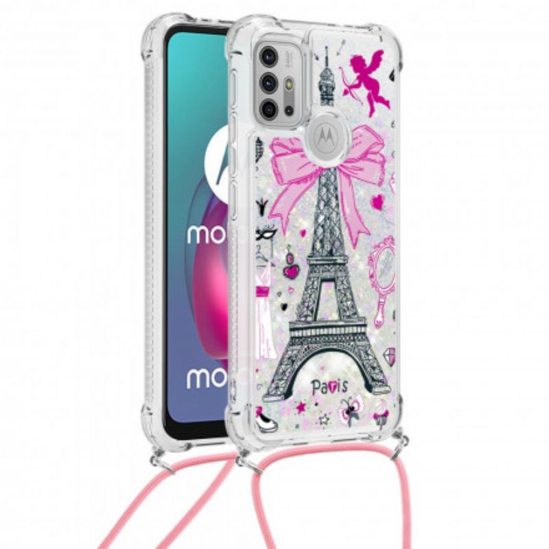 Coque Pour Moto G30 / G10 À Cordon Tour Eiffel