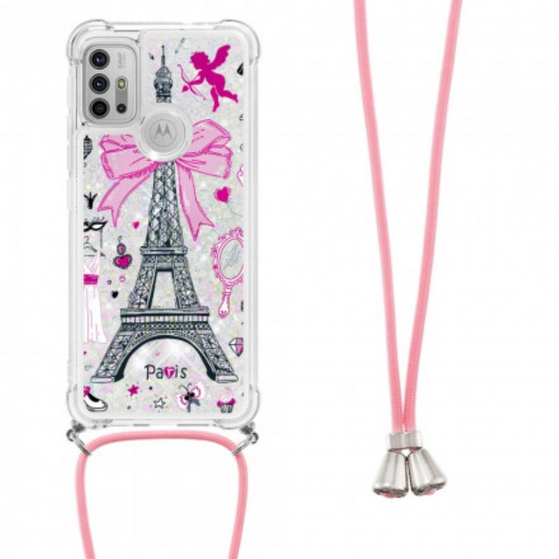 Coque Pour Moto G30 / G10 À Cordon Tour Eiffel