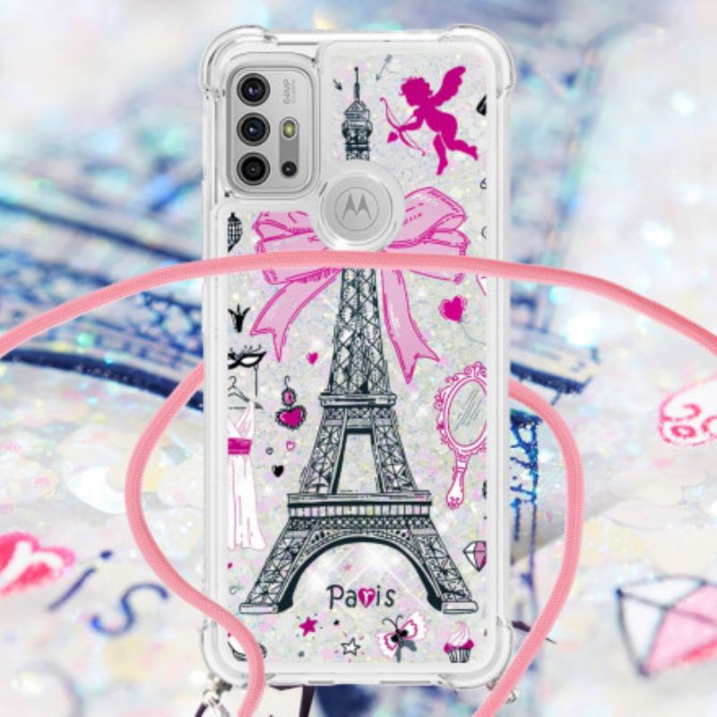 Coque Pour Moto G30 / G10 À Cordon Tour Eiffel